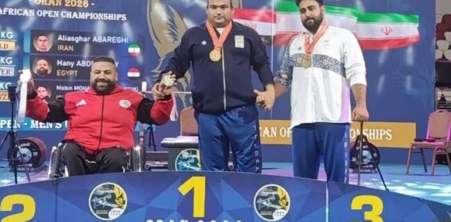 نشان برنز مسابقات پارا وزنه برداری الجزایر گردن آویز وزنه بردار ساروی